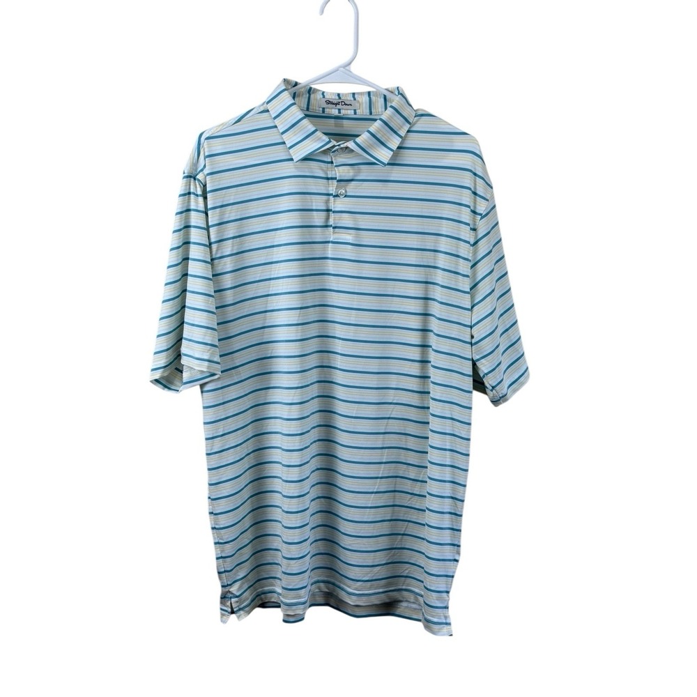 Straight Down Golf Performance Polo Shirt XL Stripe Cardinal Club Golf